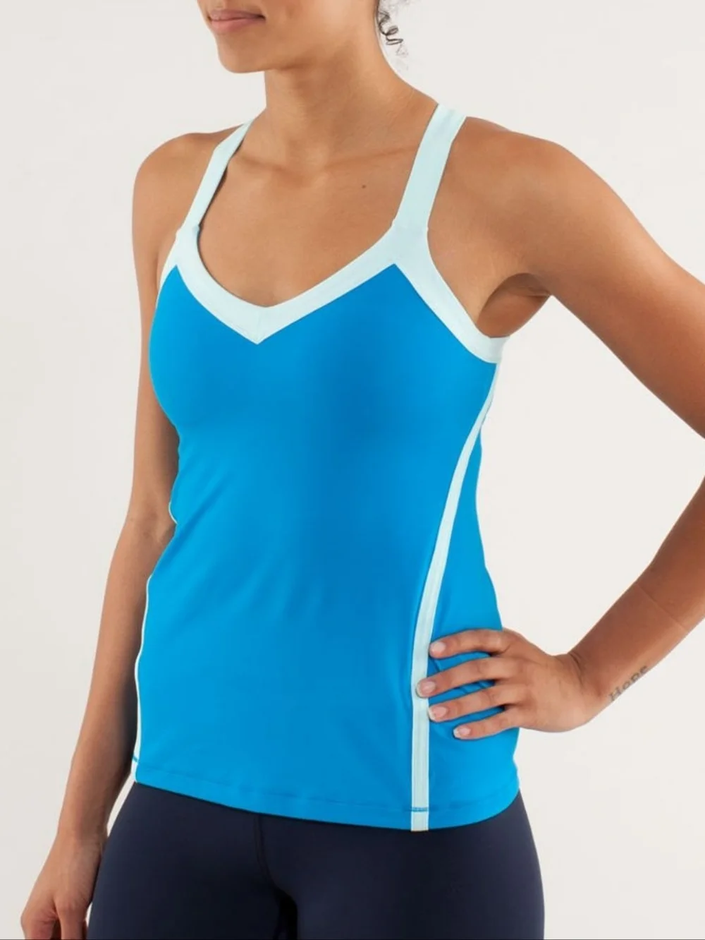 Lululemon Y2K Run Mile A Minute Blue Criss Cross Racerback Luxtreme Tank Top